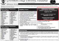 Admission open in GCUF 2014 Bachelor and Master Degree [howpk.com]