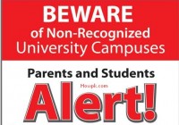 beware of non recognized university campuses [howpk.com]