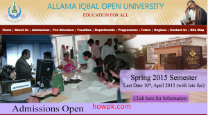 AIOU Extends last date of Admission till 10 April 2015 [howpk.com]