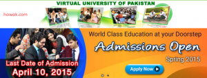 Spring Admissions Open In Virtual University Of Pakistan [howpk.com]