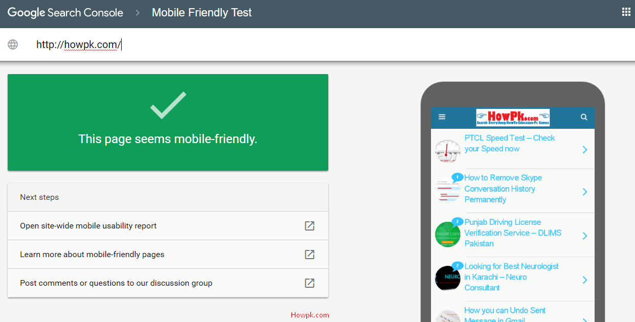 Google Launches New Mobile Friendly Checking Tool [howpk.com]