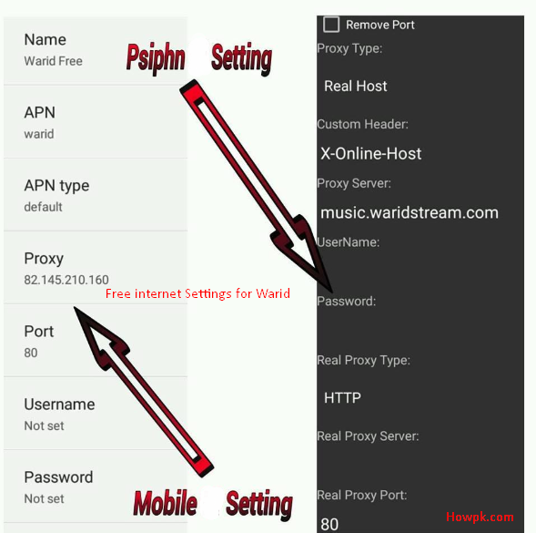 Warid Free Internet Settings for Android Users [howpk.com]