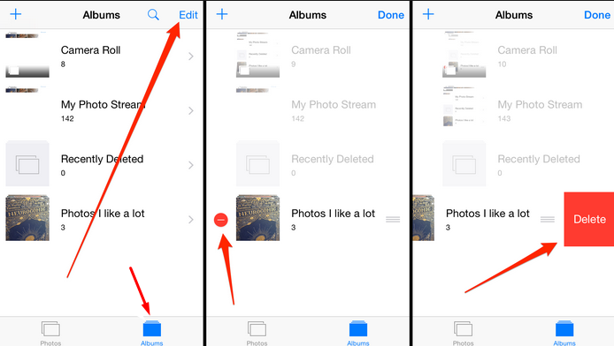 Delete Photo album from iPhone or iPad [howpk.com]