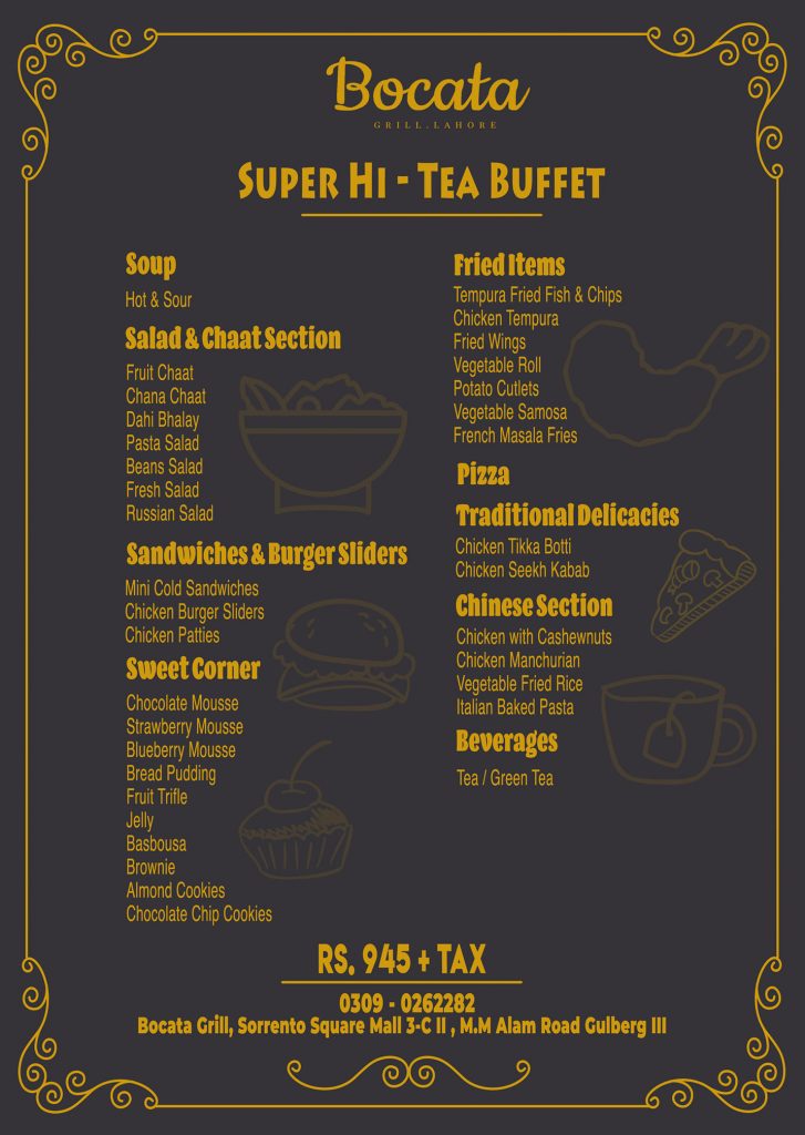 Bocata Grill Supe Hi Tea Buffet